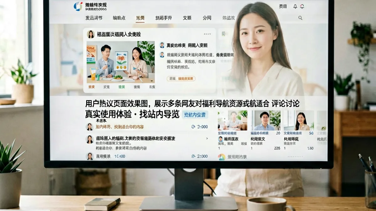 福利导航大全 - 用户热议页面效果图，展示多条网友对福利导航资源真实使用体验的评论讨论